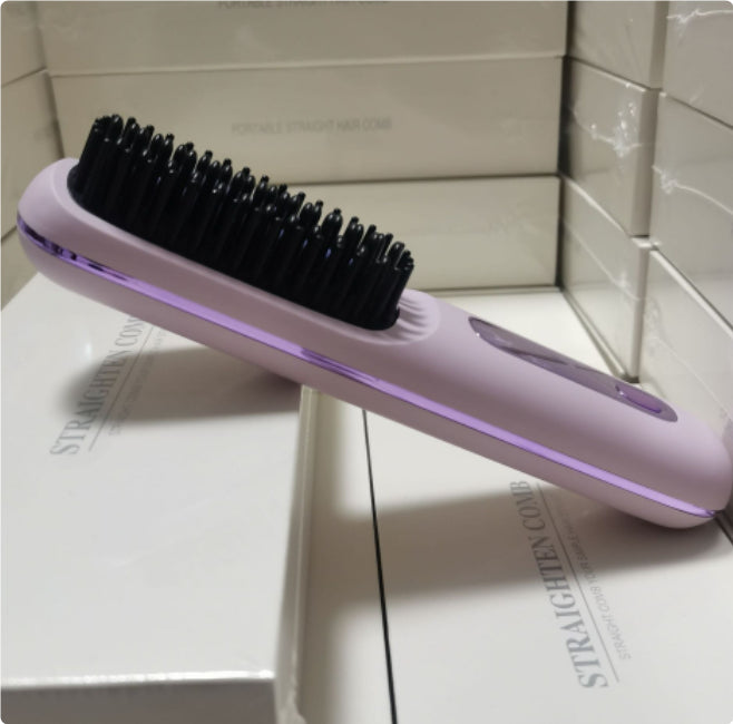 2 in 1 Glattes Haar Kamm Kabelloser Haarglätter Bürste Haar Schnellerwärmung Tragbarer Heißlockenwickler USB-Aufladung