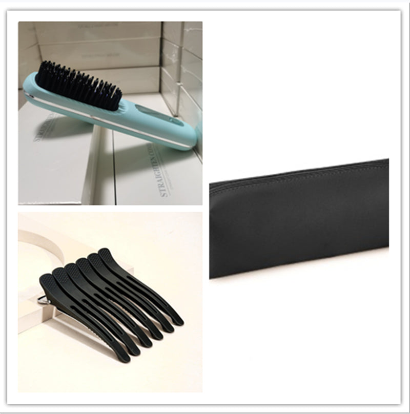 2 in 1 Glattes Haar Kamm Kabelloser Haarglätter Bürste Haar Schnellerwärmung Tragbarer Heißlockenwickler USB-Aufladung